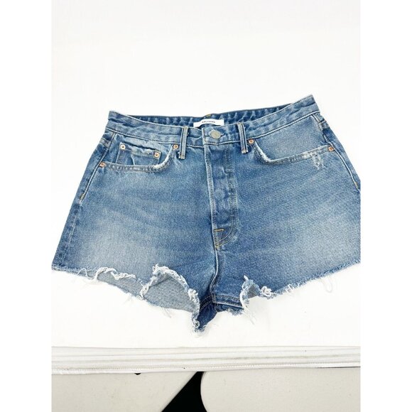 GRLFRND Cindy High Rise Short Distressed Cut Off Hem Button Fly Smiths Size 28 - Picture 3 of 9